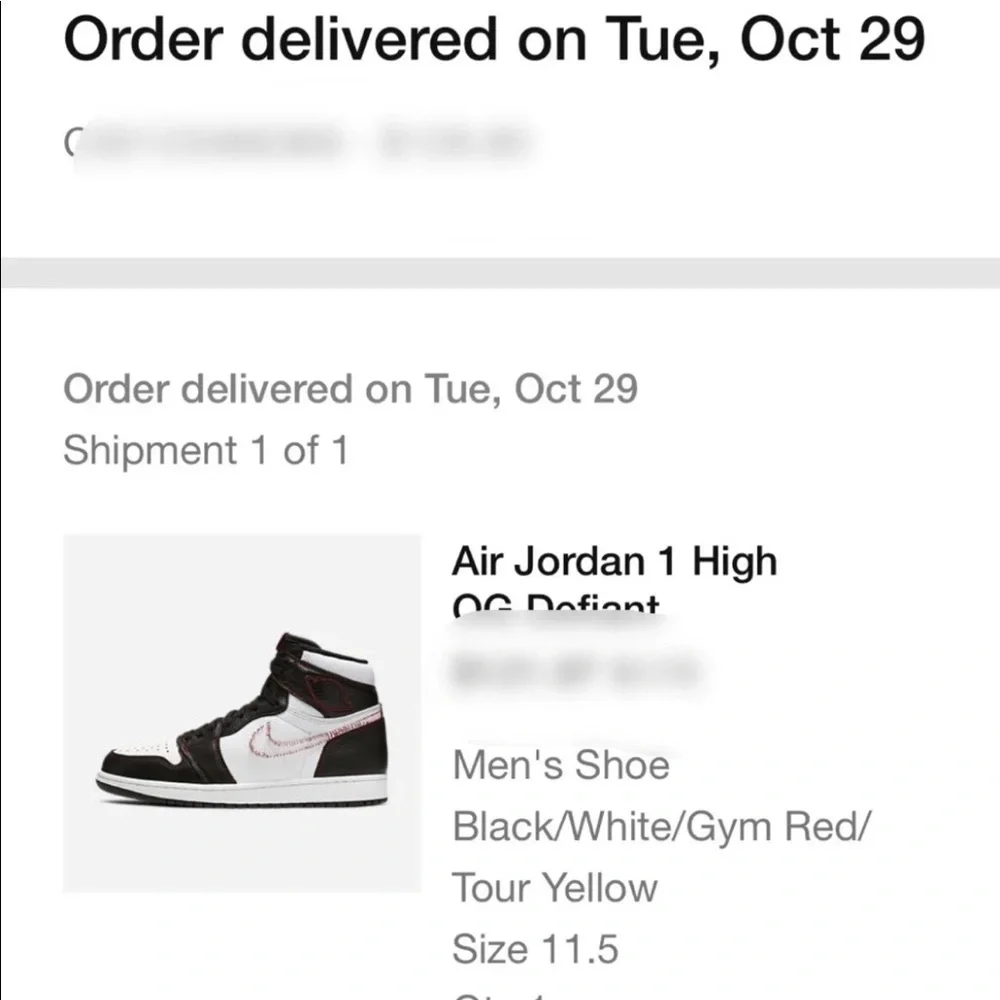 Mens Nike Air Jordan 1 Retro High OG Defiant Shoe Size 11.5 cd6579 071 pre own